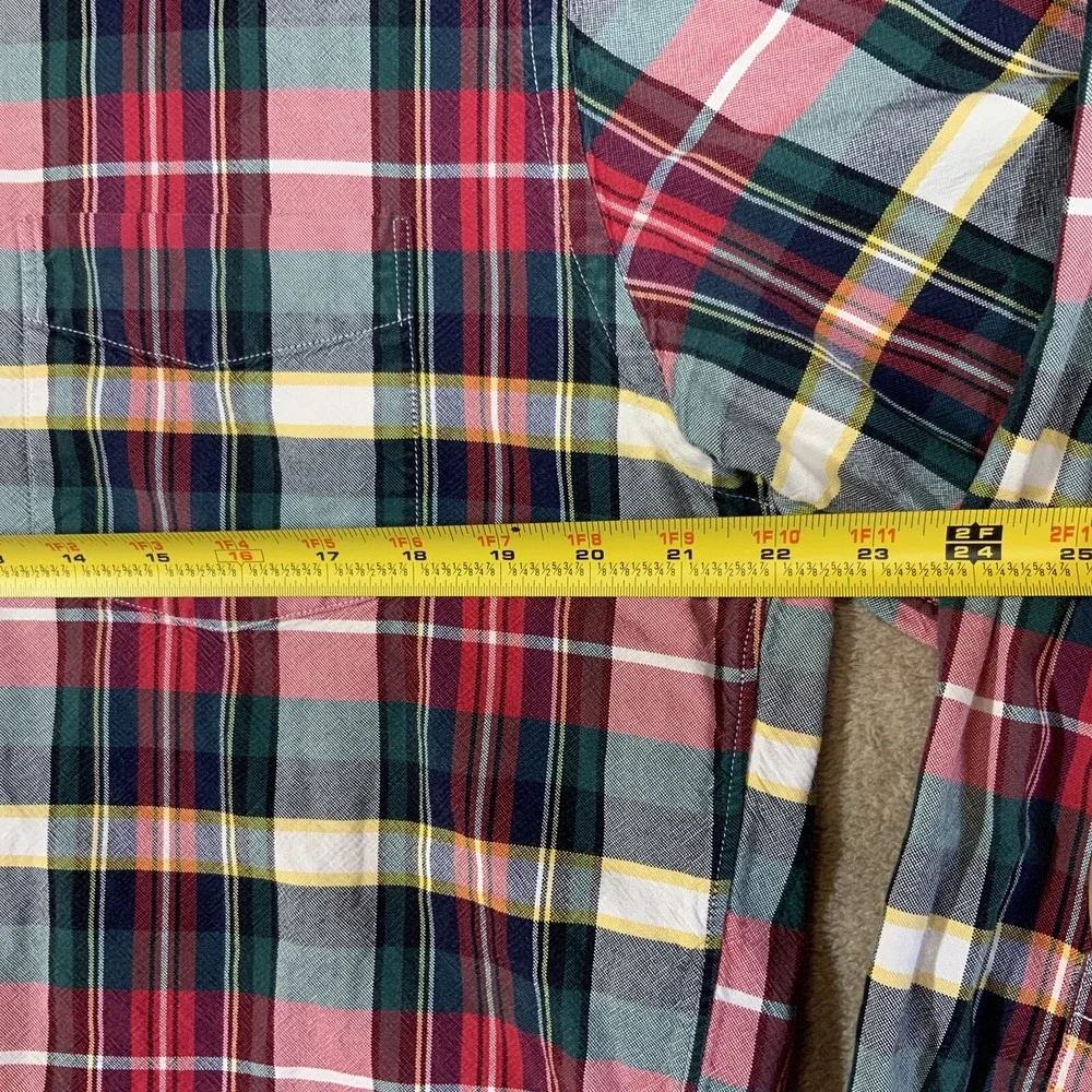 J Crew Oxford Shirt Mens Sz L Button‎ Up Long Sleeve Plaid Collared
